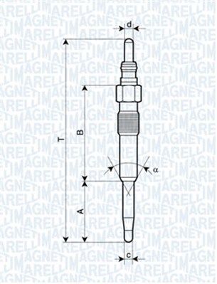 MAGNETI MARELLI kaitinimo žvakė 062900038304